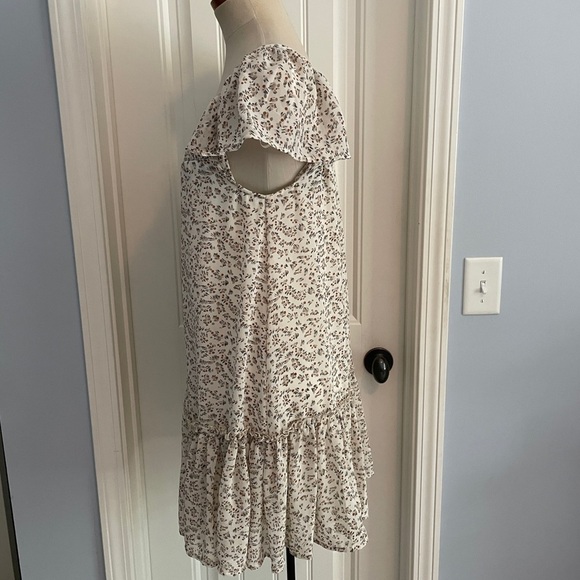 NEW She + Sky Small Mini Dress ~ Smocked Flutter Sleeve ~ Peasant Cottage Core - Picture 2 of 8